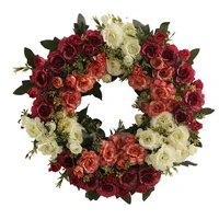 artificial rose wreath handmade garland for front door wall wedding party home decor mothers day gift