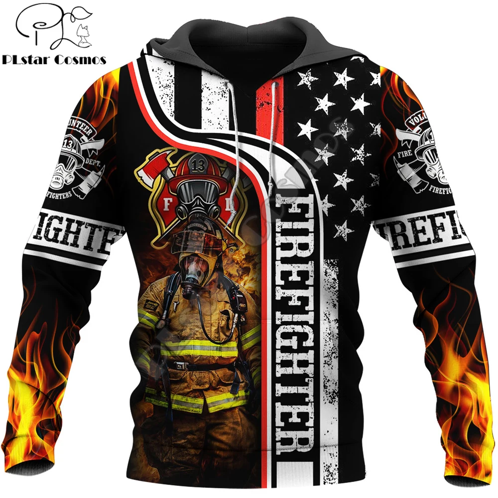 2020 Fashion Mens Hoodie Brave Firefighter 3D Printed Harajuku Sweatshirt Unisex Casual Jacket Pullover sudadera hombre KJ068