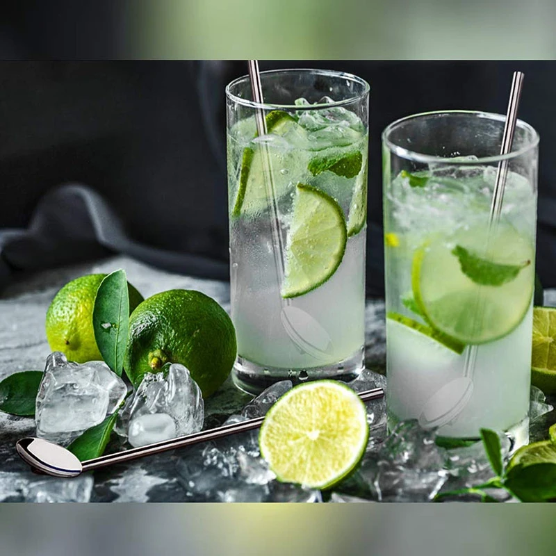 Многоразовые соломинки для питья 12 Упаковка нержавеющая сталь Соломинки 8 дюймов