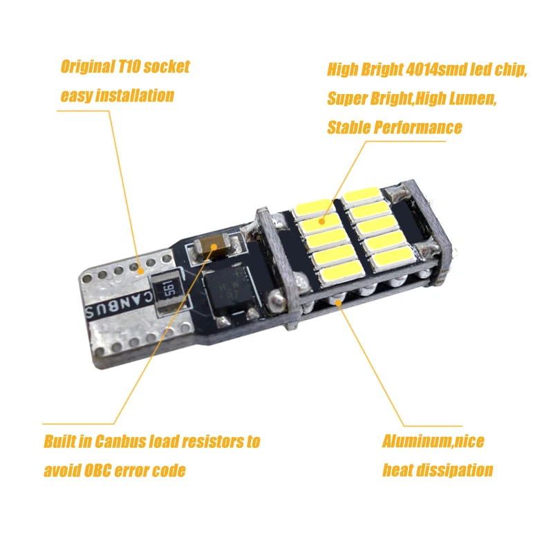 2x T10 W5W 194 501 светодиодный Canbus без ошибок автомобильный светильник s 26 SMD 4014 чип