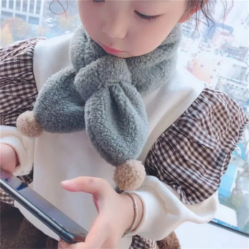 Корейская овечья шерсть однотонные мягкие теплые Осень зима толстые дети