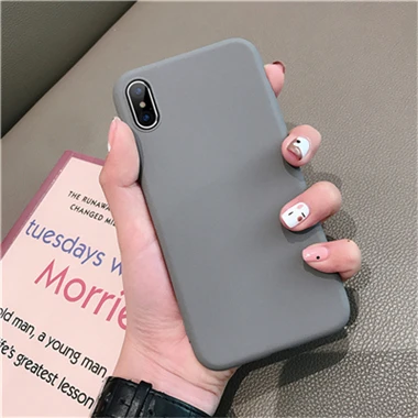 Gray Ультратонкий матовый чехол с песчаником для iPhone 11 Pro Max scrip, мягкая задняя крышка для iPhone 11, 6 S, 7, 8, XR, XS Max Plus, тонкие чехлы для телефонов - Цвет: Gray