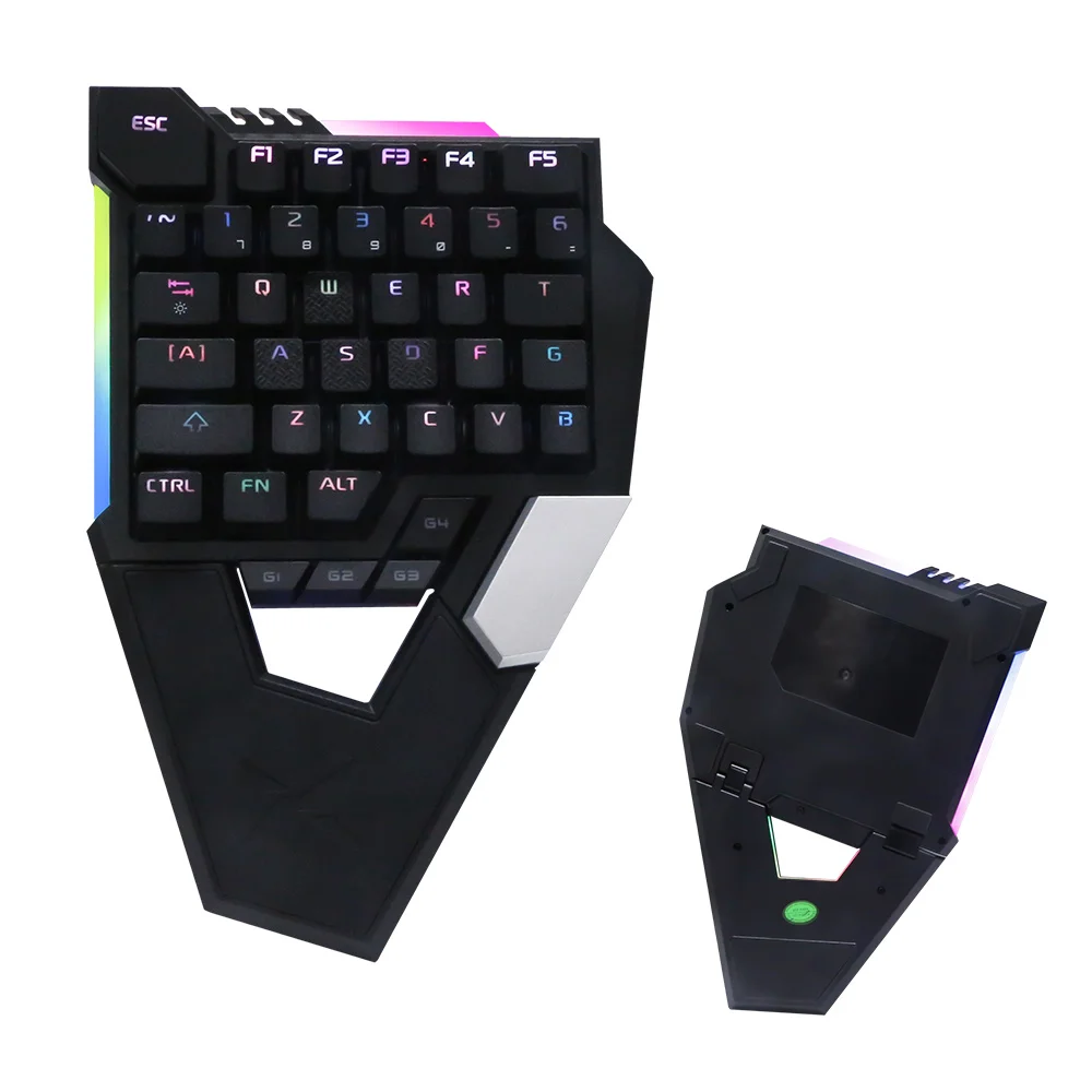 DELUX T6 Одноручные механические игровые клавиатуры складной RGB 39 ключ полностью программируемая Проводная клавиатура для ноутбука PC Gamer