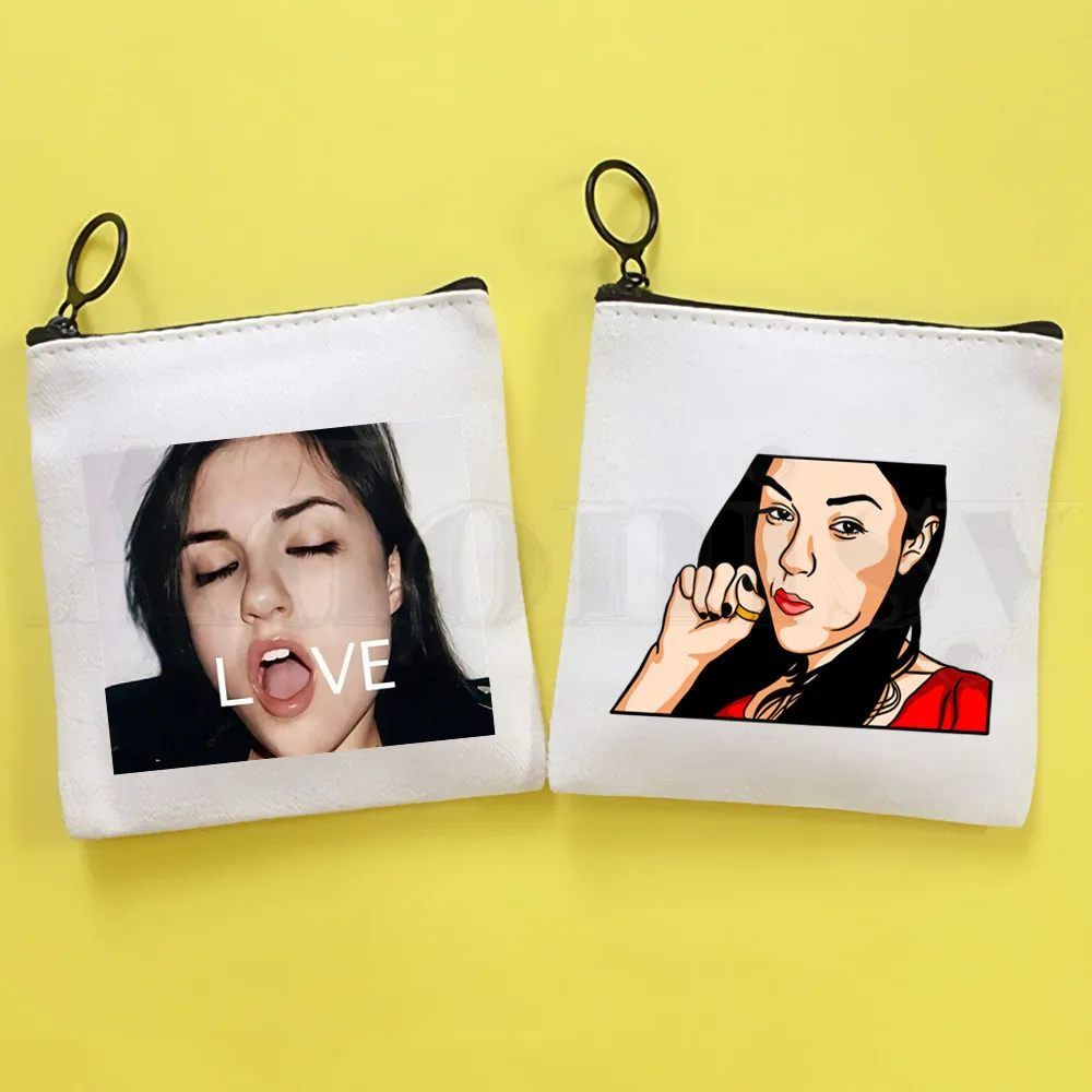 

Fashion Sasha Grey Love Funny Harajuku Coin Purse Illustration Key Case Simple Small Cloth Bag New Creative Coin Purse