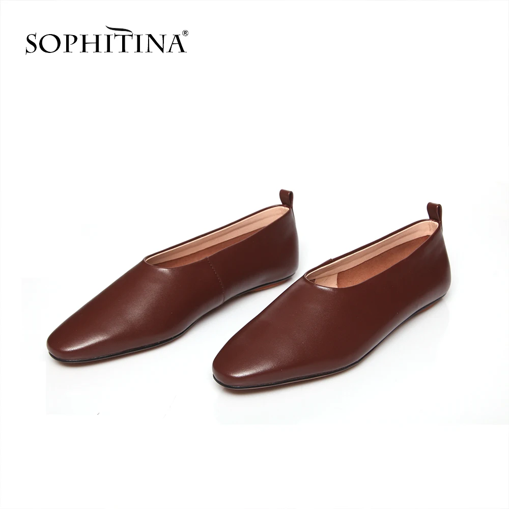 SOPHITINA/сезон весна осень Женские туфли на плоской подошве с острым носком Оксфорды
