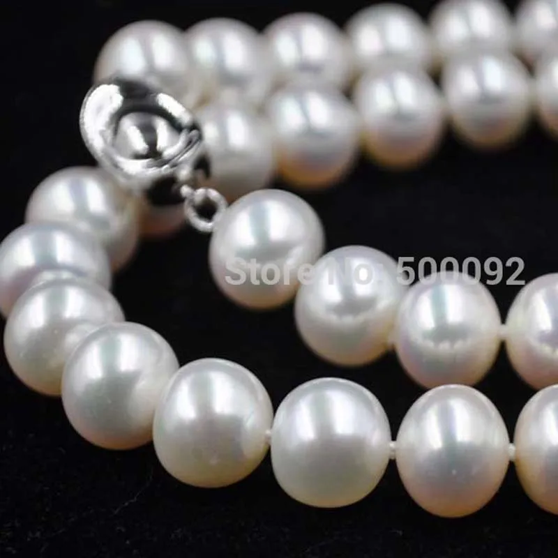 ?? ゴージャスな 11 ミリメートルホワイト淡水真珠ネックレスシルバークラスプ