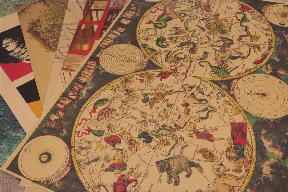 Постер из крафт-бумаги в стиле ретро японское обновление адаптация аниме стикер