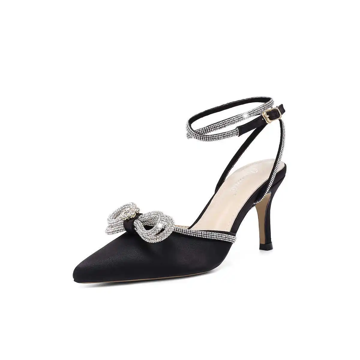 

2021 new Black bow high heeled shoes thin heeled design