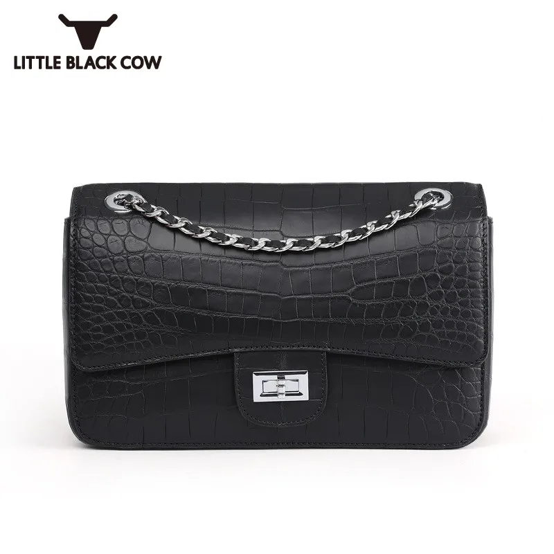 Женская сумка из натуральной кожи с цепочками красная вечерние няя офисная через