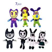 7pcs25 30cm thriller game bendy and ink machine plush doll color bendy plush doll childrens toy christmas birthday gift