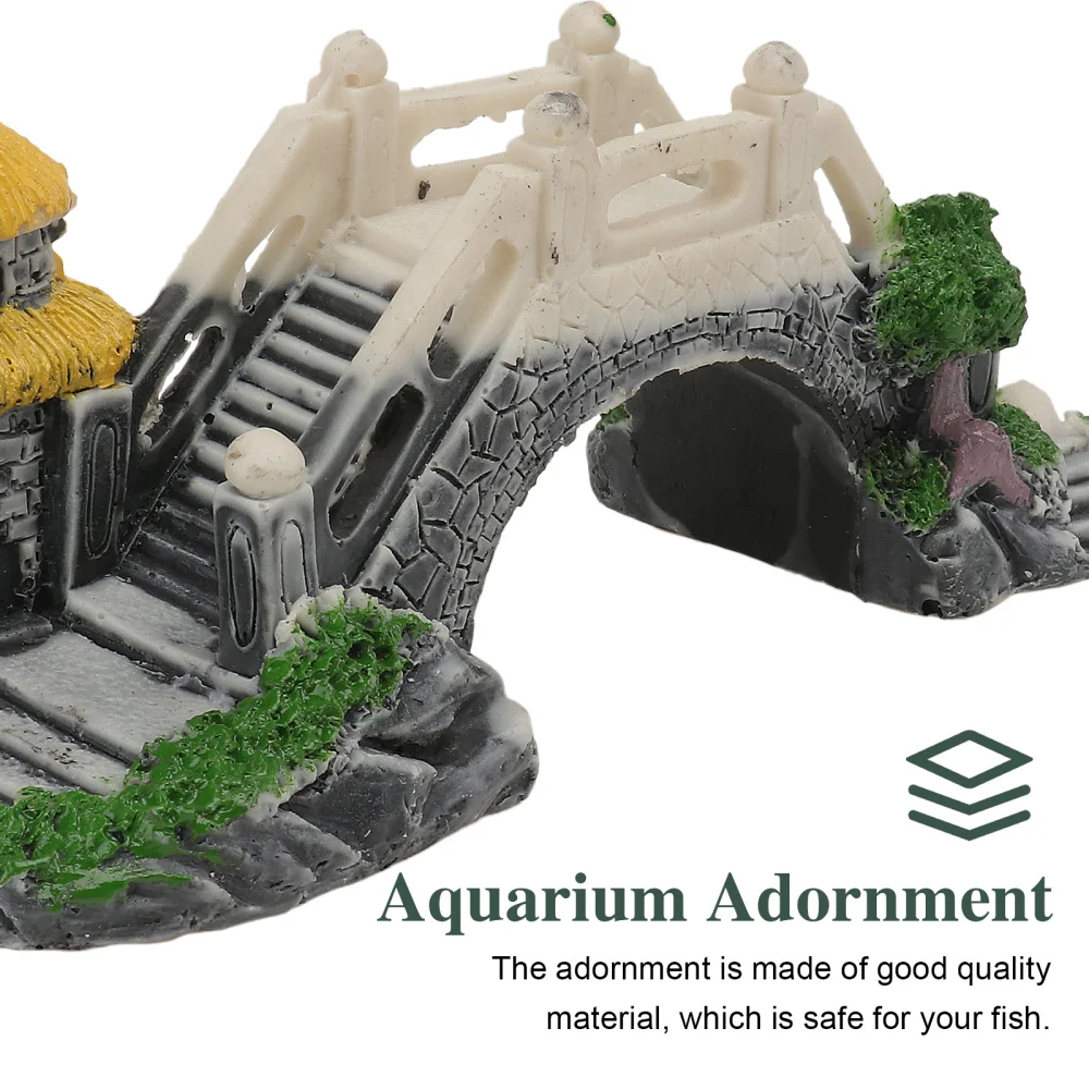 

2pcs Fish Tank Underwater Building Decors Resin Craft Bridges Fish Tank Decors