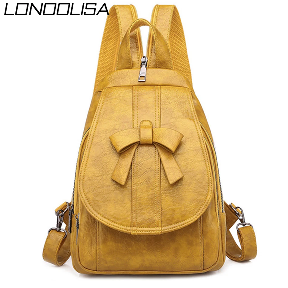 Женский рюкзак из мягкой кожи с маслом Многофункциональный школьный для девочек