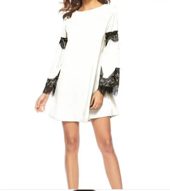 

Winter Women lace dress long sleeve tunic party 2021 New year Christmas Vestido Swing Dress Female Clothing
