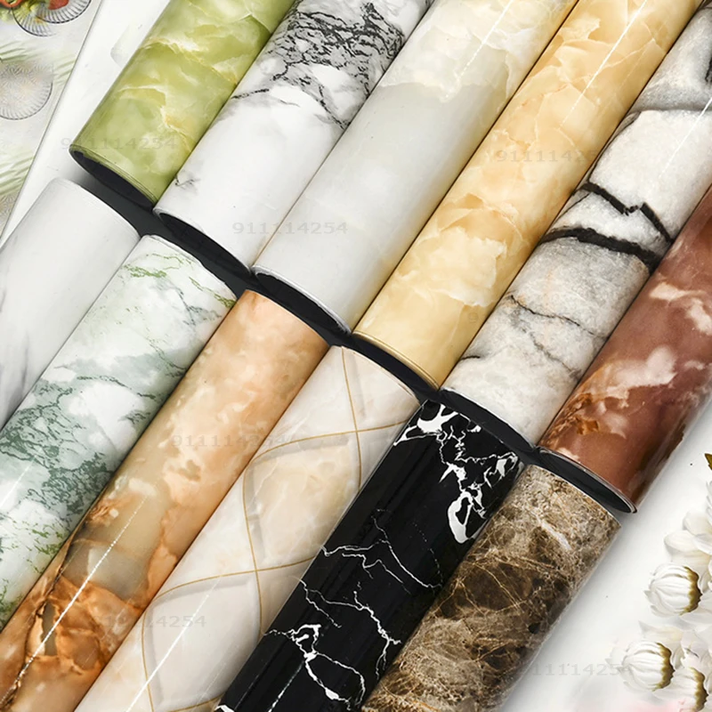 

Marble Wallpaper Kitchen Wallpaper Oil Repellent Sticker Self Adhesive Film Waterproof Bathroom Wall Sticker Vinyl Wallpaper