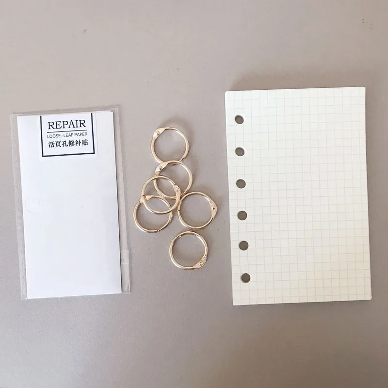 

Запасной лист для ноутбука A7, 6 отверстий внутри бумаги и высокое качество, 6 шт., золотой Биндер из металлических колец, Ремонтный контейнер, ...