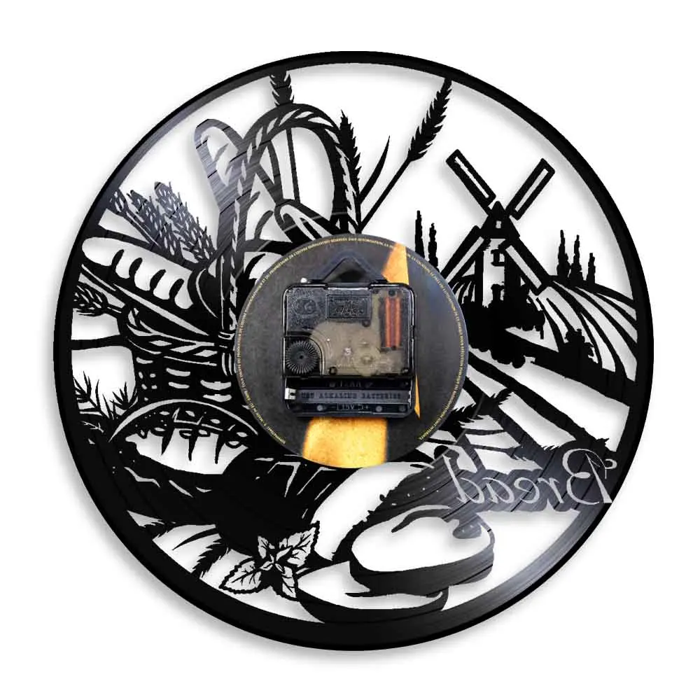 Хлеб пшеницы настенное искусство настенные часы табличка для пекарен Настенный