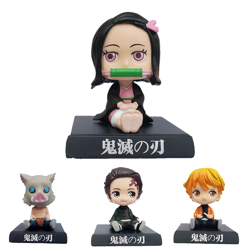 

Moving Head Doll One-Piece Car Ornaments Mobile Phone Holder Luffy Chopper Pvc Movable Doll Demon Killer Tanji Lang Shanyi Toys