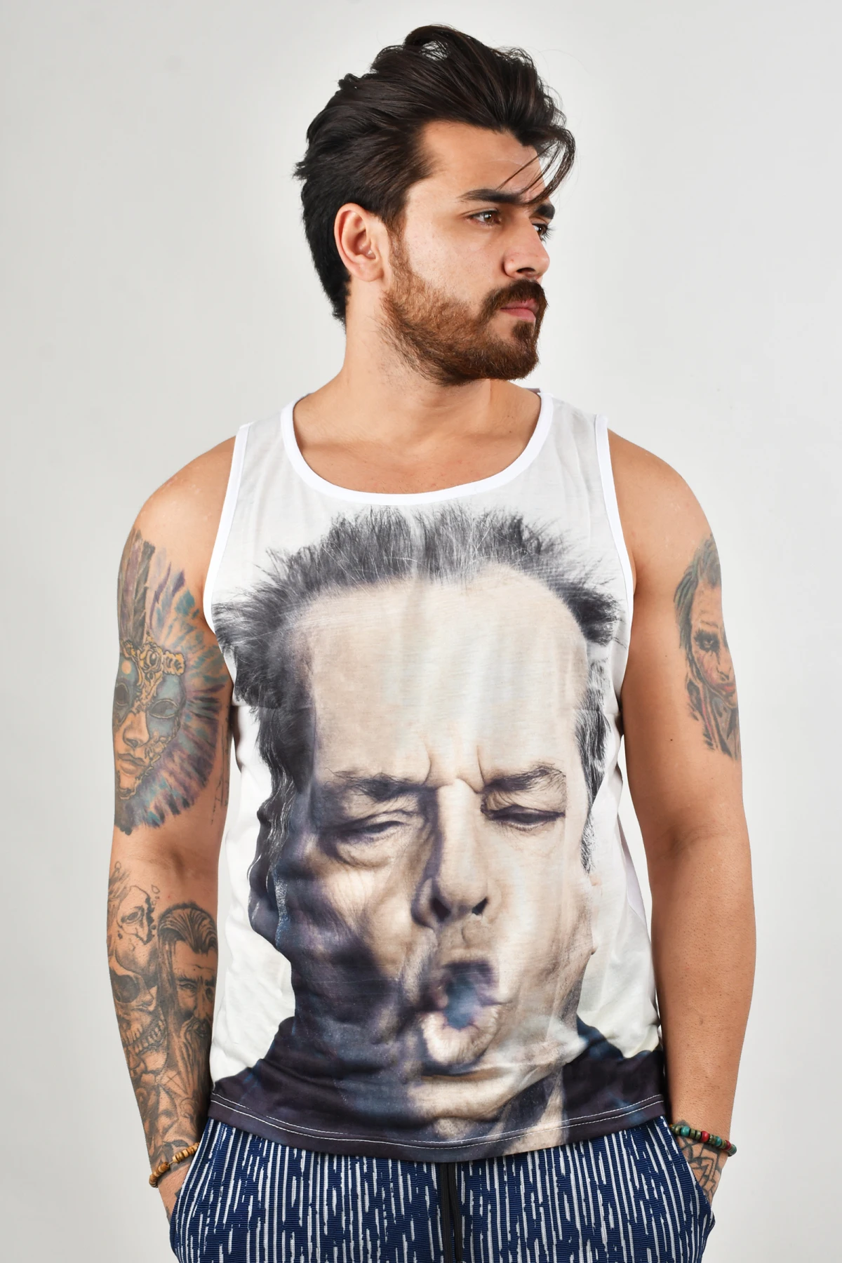 

Глубокая морская печать Овальный воротник нательная рубашка 2100462