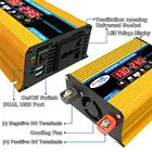 Новый автомобильный преобразователь, светодиодный дисплей, двойной USB, желтый, 6000 Вт, 4000 Вт, 3000 Вт, инвертор 12-220 В, многоуровневая защита