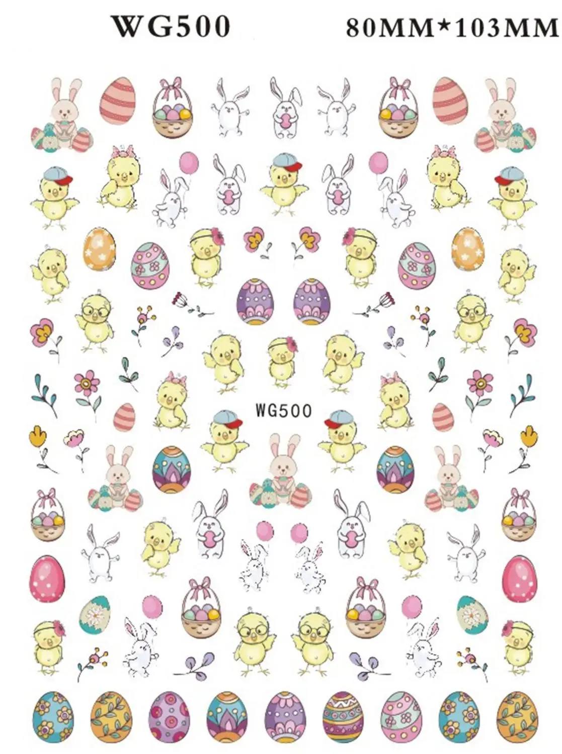 Easter Day 1Pcs 3D Nail Art Stickers Cartoon Rabbit Chick Cute Design Adhesive Decorations Festival DIY | Красота и здоровье