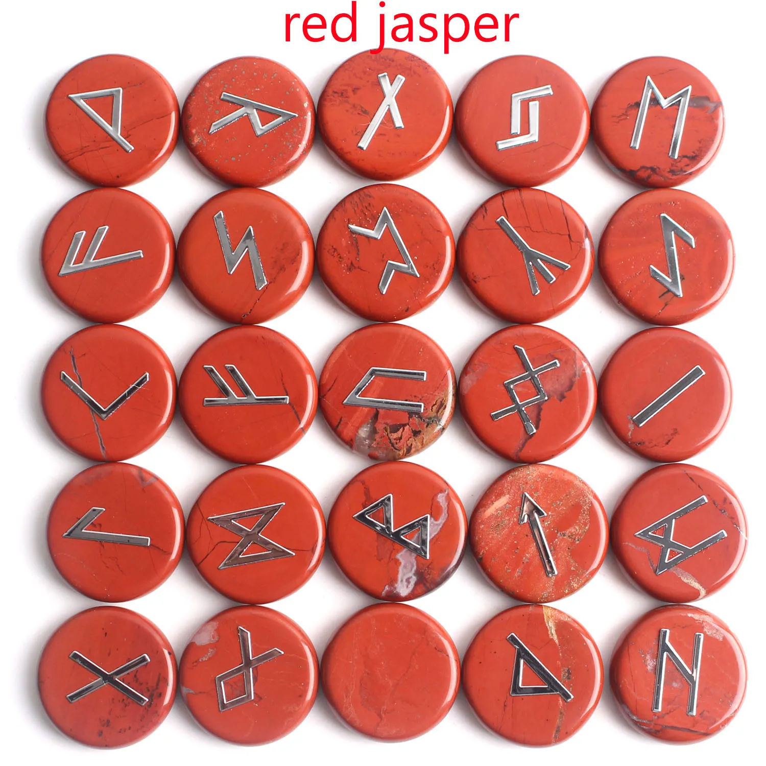 25Pcs Natural Chakra Crystal Golden Fortune-telling Divination Agate Runes Stones Round Copper Metal Sticker Reiki Healing Decor | Дом и сад