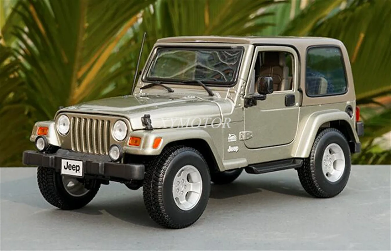 

Модель литая автомобиля 1:18 для Jeep Wrangler Rubicon, детские игрушки, подарки для мальчиков и девочек, демонстрационные красные/Золотые коллекционн...
