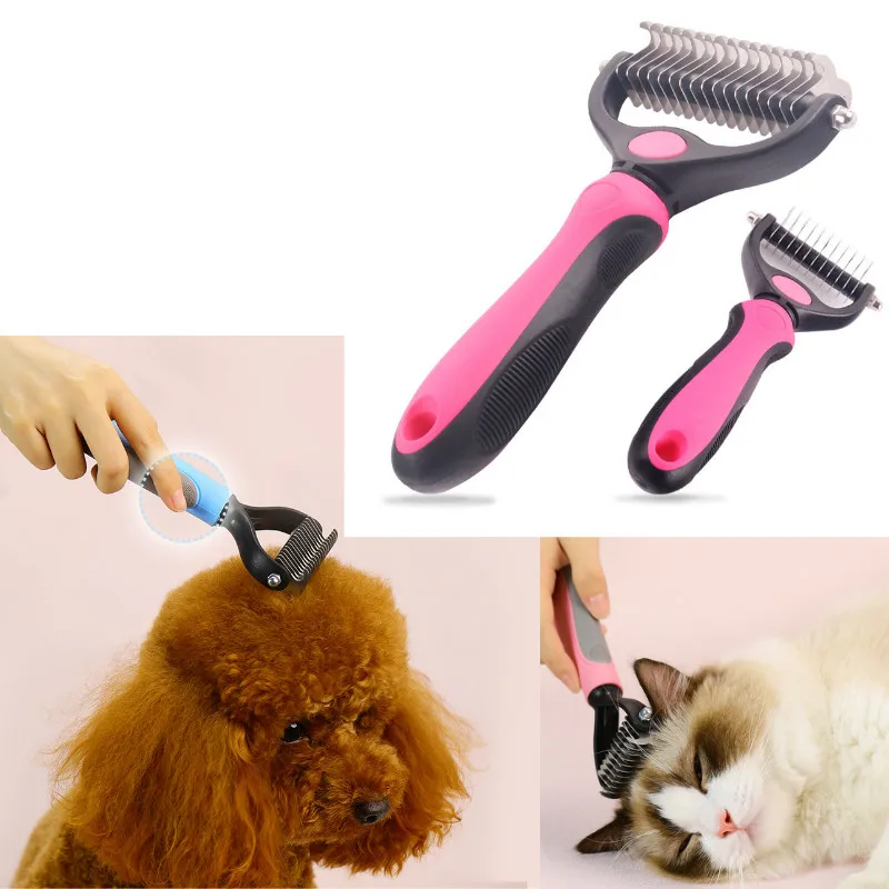 Расческа для удаления волос собак кошек детанглер меховая обрезка Dematting щетка