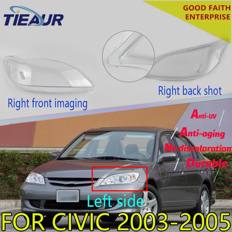 1 pair 03-05 Фара прозрачная Стекло крышка объектива для Civic фары прозрачные автомобильный брелок крышка 2003-2005& 2009-2013&- 4Dors Замена - Цвет: 1 pair 03-05