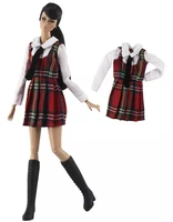 16 classic students costume fake 2 pieces doll dress for barbie clothes british style outfits 11 5 dolls accessories kids toys