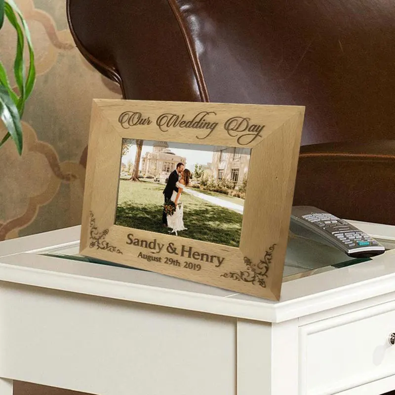 Персонализированная фоторамка в стиле ретро деревянная для фотографий