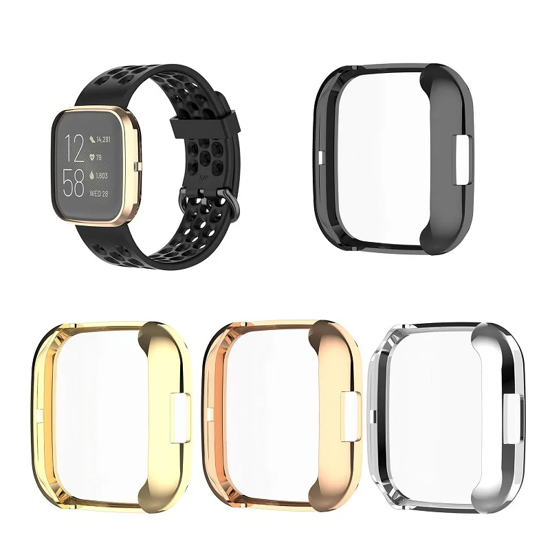 Защитный чехол на весь экран для Fitbit Versa2 Smartwatch с рамкой из мягкого ТПУ защитный