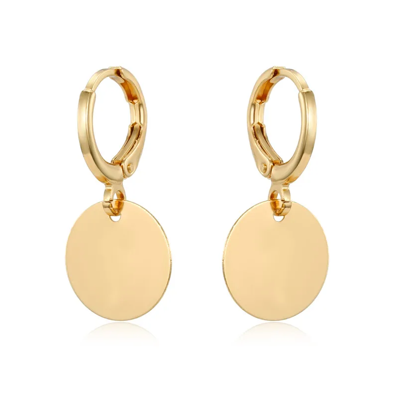 1 пара бесконечные круглые серьги кольца с подвеской простой золотистый