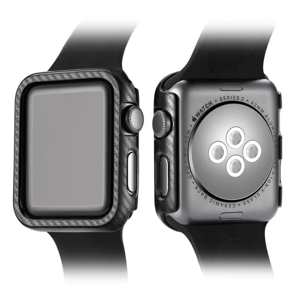 Защитный чехол из углеродного волокна для Apple Watch Series 3 2 38 мм 42 чехол-бампер iWatch 5 4 40
