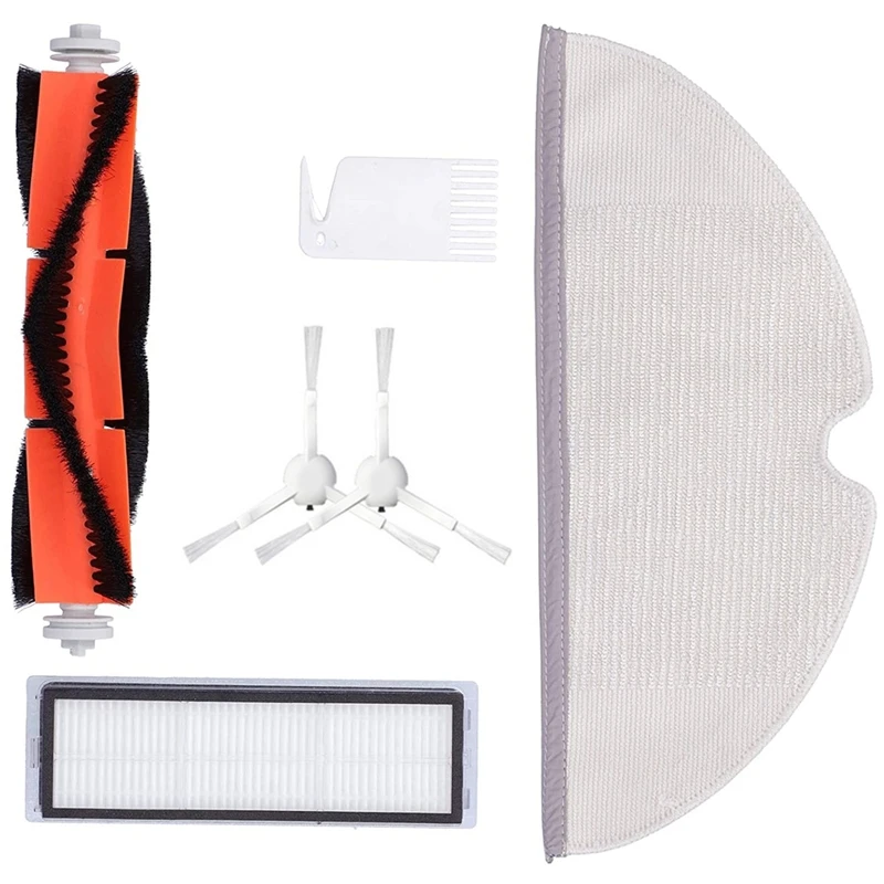 

6Pcs Replacement Parts Kit for Xiaomi Mijia 1C Robot Accessories Side Roller HEPA Filter Main Brush Mop