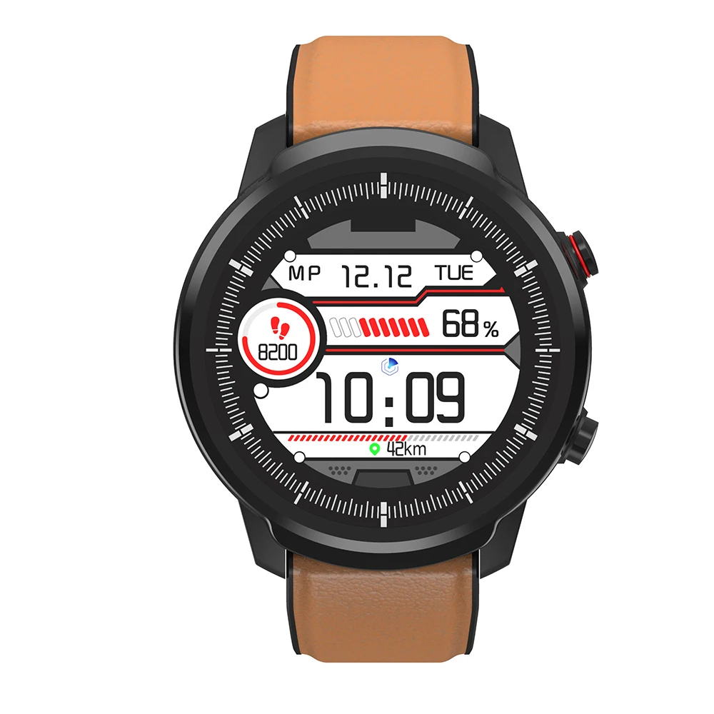 Brown Leather Band SENBONO S10 1,3" Full Touch умные часы BT4.0 фитнес Шагомер калорий мониторинг сердечного ритма умные часы для IOS Android телефон - Цвет: Brown Leather Band