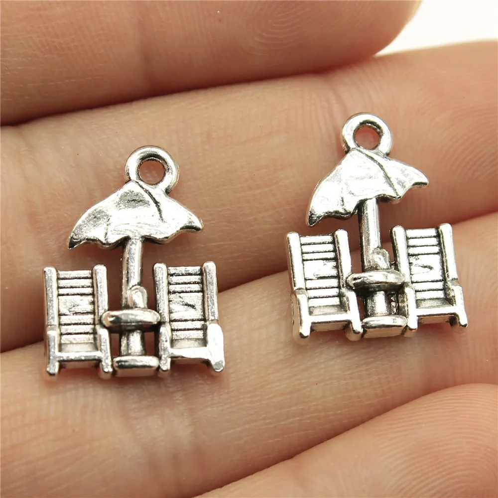 

50pcs 20x14mm Beach Chairs Charm Pendants For Jewelry Making Beach Chairs Pendants Charm