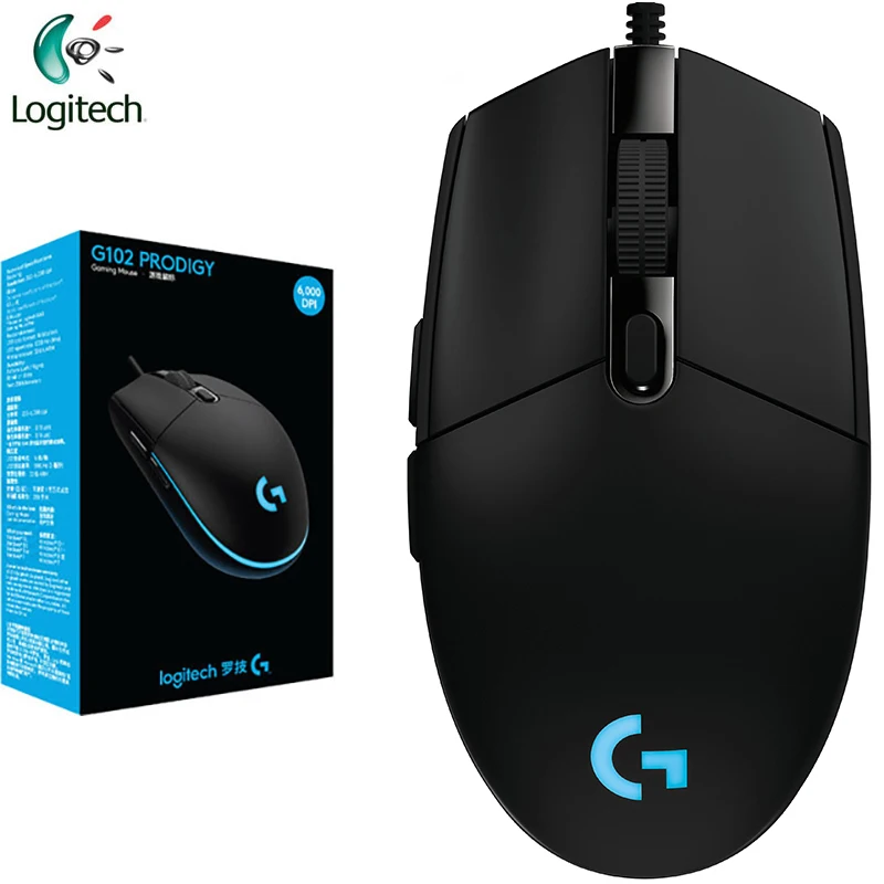 logitech G102 Проводная Мышь 200-6000 Точек на дюйм проводной для дома и офиса Мышь Поддержка win10/8/7 для настольного компьютера/ноутбука