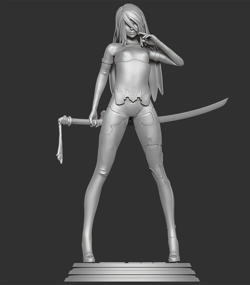 

1/24 75mm 1/18 100mm Resin Model Pretty Girl Warrior Figure Unpaint No Color RW-465