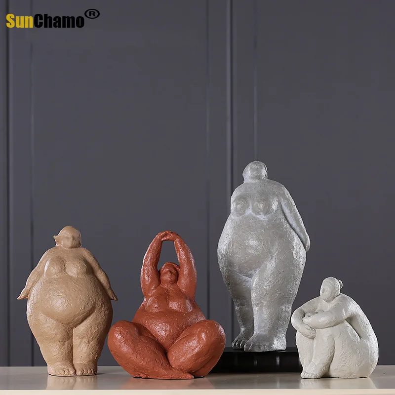 Современные декоративные фигуры стоячие приседания толстые женщины украшение