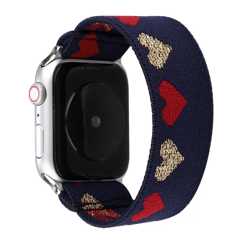 Elastic strap For Apple Watch 6 5 4 SE 3 2 38mm 42mm Nylon color pattern Wristband For iWatch 40mm 44mm Bracelet watch band