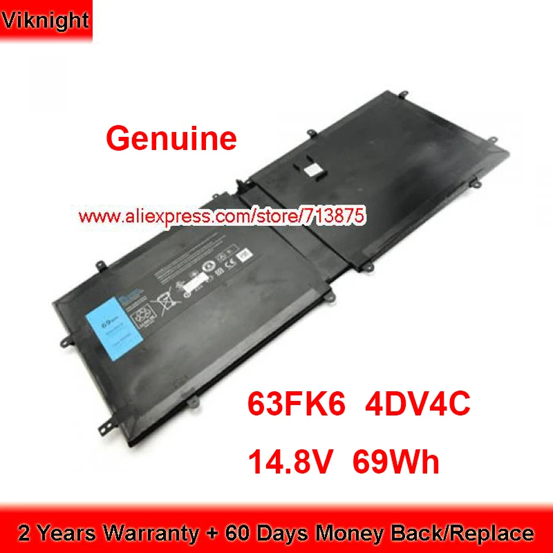 Genuine 4DV4C Battery 63FK6 for Dell XPS 1810 all in one1820 1820-D1498T 1820-D1598T D10H3 14.8V 69Wh
