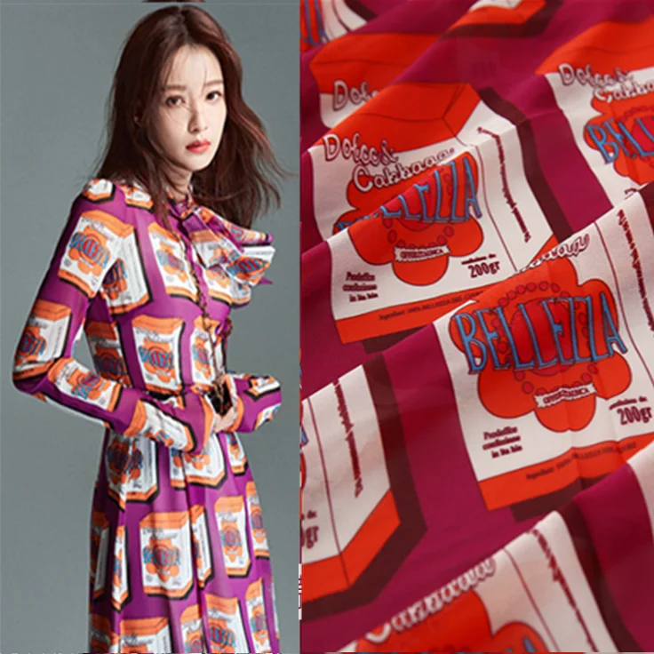 

Ткань из полиэстера с принтом, ширина 145 см, летняя тонкая рубашка, ткань для шитья для родителей и детей