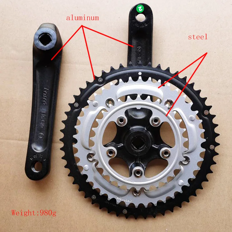 Сверхлегкий алюминиевый сплав 52/42 / 30T 170 мм BCD130 Bike Crankset Road Fold bike Цепное