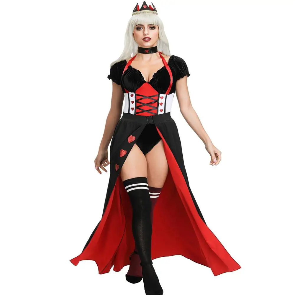 

Queen of Hearts Costumes For Women Costume Sexy Royal Cosplay Clothing Women Halloween princess Fancy Dress