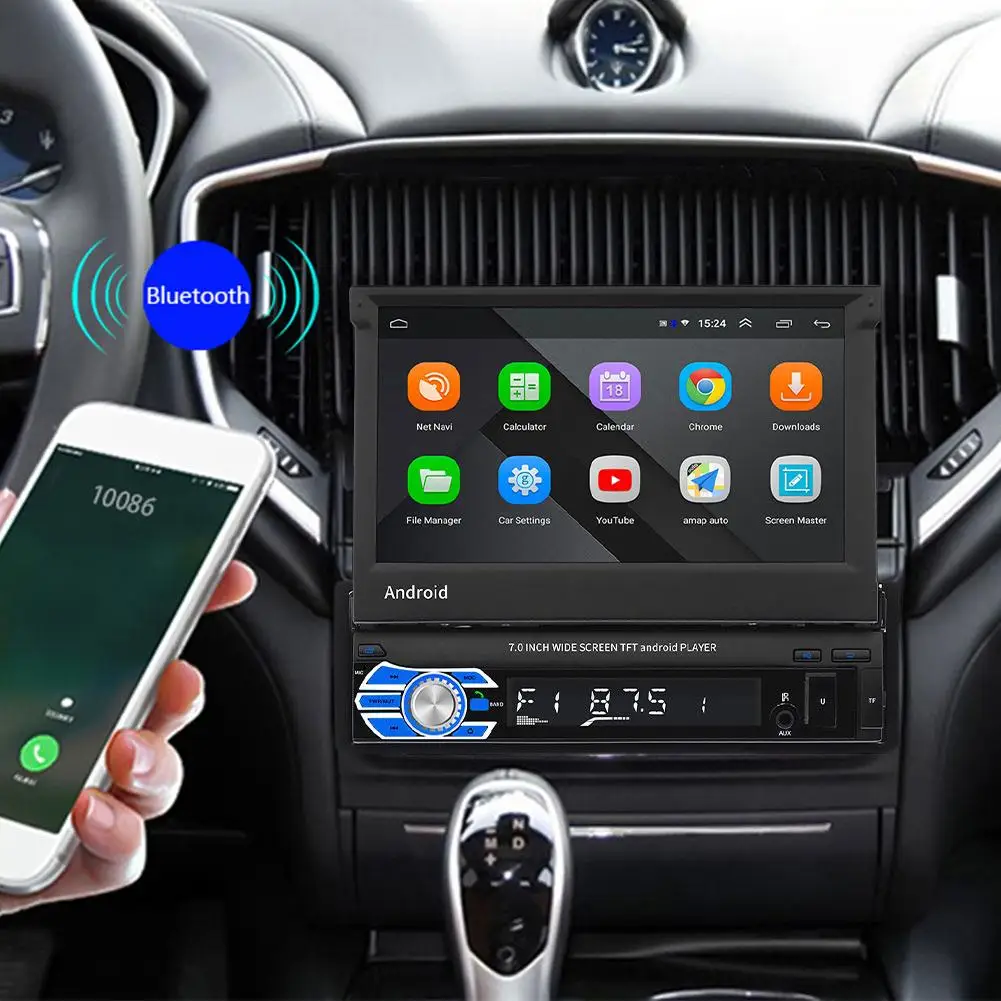 Car Radio Android 8.1Single Din Stereo 7 Inch 1G 16G Touch Screen Supports FM Bluetooth WiFi GPS Navigation | Автомобили и