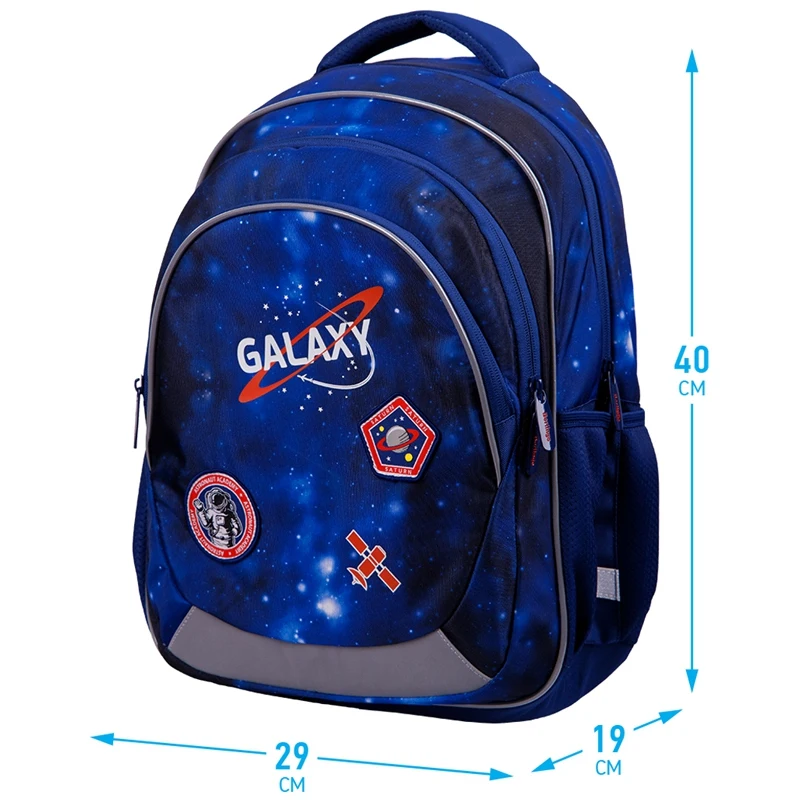 Backpack Berlingo Bliss &quotGalaxy&quot 40 * 29 19 cm 3 branches 2 pockets anatomical EVA rest School backpack bag for schoolchildren textbooks and