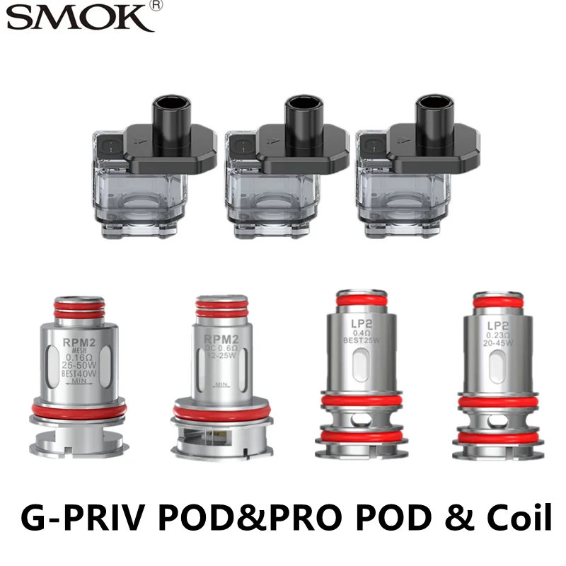 Vape SMOK G-Priv Pod Empty LP2 Pod Fit LP2 Meshed Coil &Empty RPM2 Pod Fit RPM2 Coil 5.5ml Cartridge For RPM4 G-priv Pro Pod