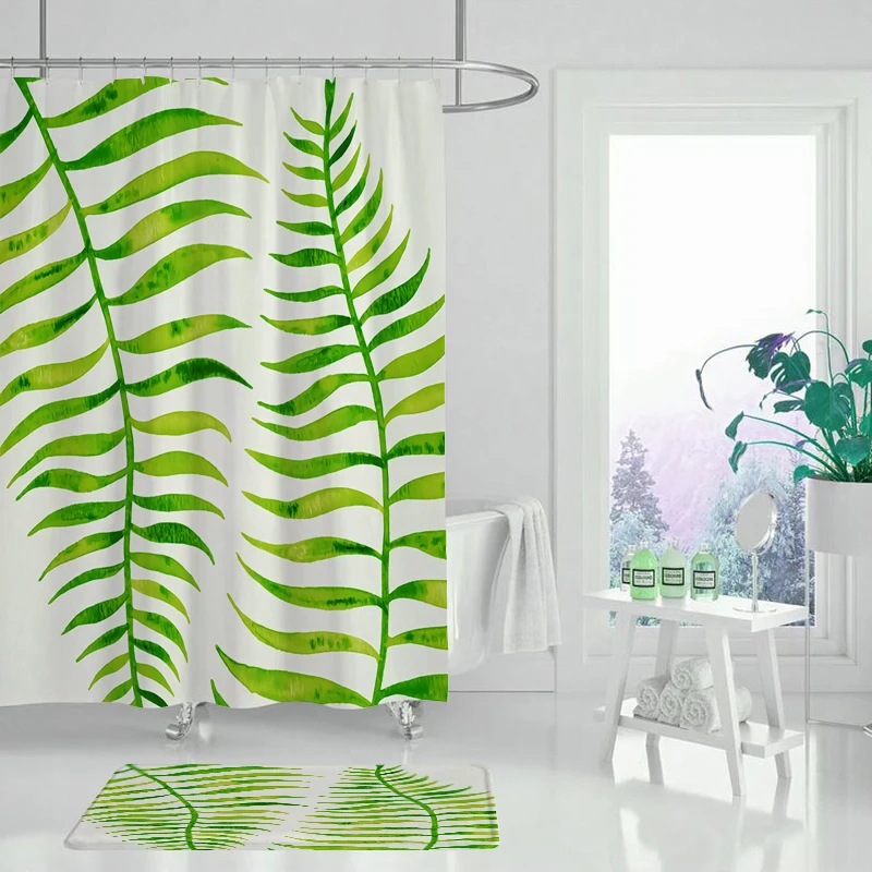 Растение из тропического леса занавеска для душа Monstera с изображением кактуса