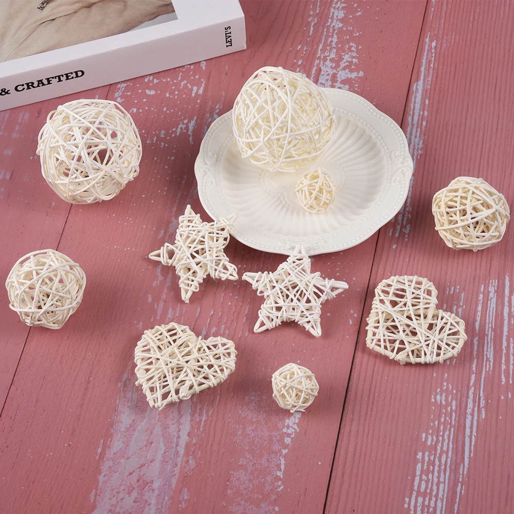 Ins реквизит для фотосъемки аксессуары 9 шт натуральные плетеные шарики из ротанга