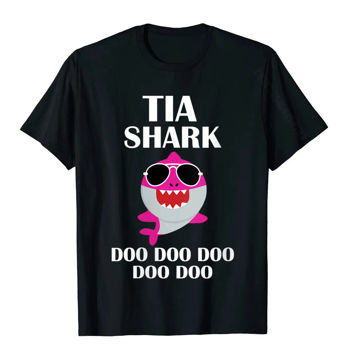 Womens Tia Shark Doo Doo Doo Mothers Day Tia Birthday Christmas T-Shirt Tops Tees Cotton Mens Top T-Shirts Funky